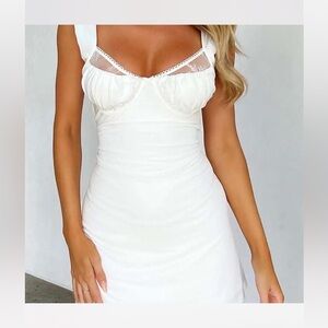 Tiger Mist White Lace Dress with lace cups worn once size Medium